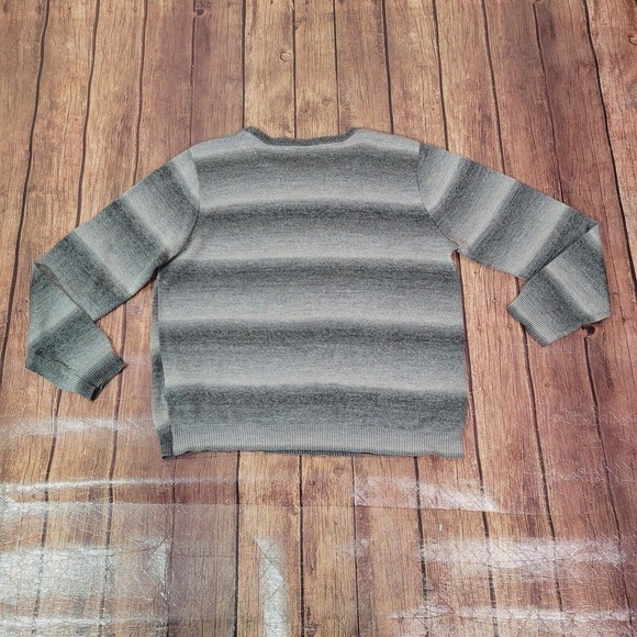 Alfred Dunner Womens Sweater Gray PS Petite Crew Neck Long Sleeve Ombre Striped - Picture 4 of 8
